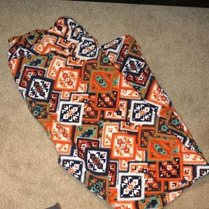 Orange Aztec leggings